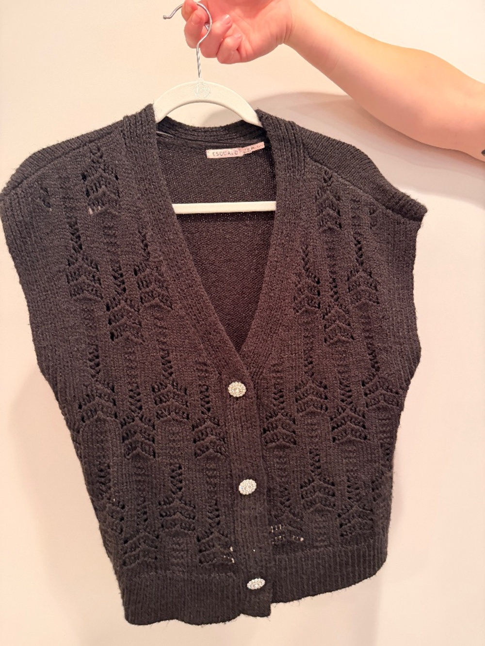 Esqualo black sleeveless sweater